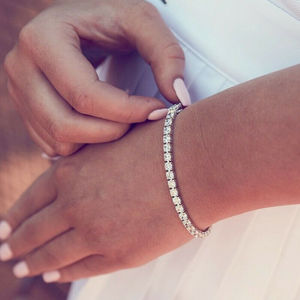 Pulseras de <span class=keywords><strong>Tenis</strong></span> con Incrustaciones de Diamantes de Laboratorio, Estilo Hip Hop, Cadena de Eslabones, Oro Blanco de 14K, para Hombre y <span class=keywords><strong>Mujer</strong></span> - Product Image 5