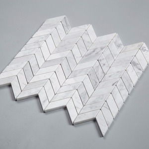 Mosaïque de carreaux en marbre <span class=keywords><strong>blanc</strong></span> de Carrare poli <span class=keywords><strong>Chevron</strong></span> Century - Product Image 2