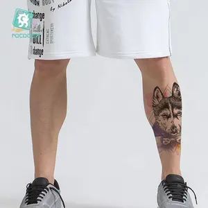 ROCOOART ผู้หญิงกันน้ำรอยสักสัตว์ชายแขน21*15ซม.Wolf ชั่วคราว Tatoo สติกเกอร์