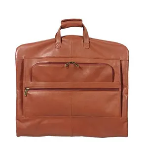 Dreamtop DTG357 Guangzhou business mens suit carry on cover case cow leather garment bag suit cover