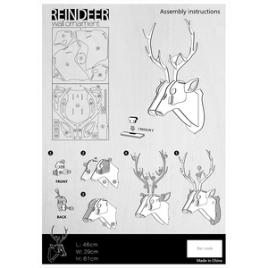 Grand <span class=keywords><strong>Papier</strong></span> Mâché Tête De Cerf Monté - Product Image 4