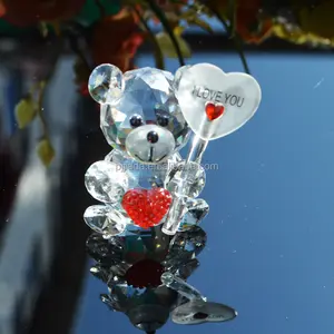 可爱的动物形象水晶玻璃熊雕像