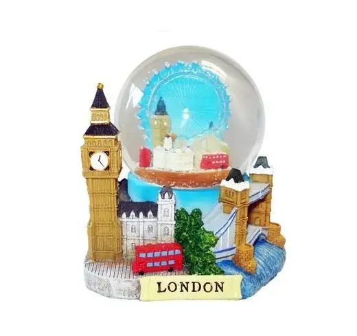 3D Pequeno De Luxe Colagem Detalhando Marcos de Londres Big Ben Torre do Globo de Neve bola de neve bola de água Ponte Lembranças de Londres