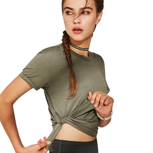 Maglietta da ginnastica traspirante in cotone Yoga Crop Top da <span class=keywords><strong>donna</strong></span> - Product Image 1