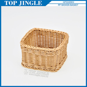 ตะกร้าหวายสีกากีทำจากหวาย PP ทนทานต่อการใช้งาน - Product Image 3