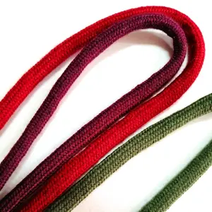 Corda trançada colorida de algodão, 6mm, embalagem, corda
