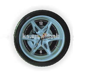 14英寸大尺寸Reloj De parred时尚圆形轮胎造型设计装饰挂钟台钟 - Product Image 1