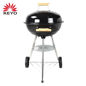 3-in-1 Charcoal BBQ Grill Cambo with Built-in Thermometer | Costway