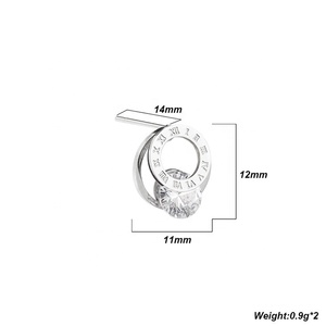 <span class=keywords><strong>Orecchini</strong></span> da Donna 2026, Moda Femminile in <span class=keywords><strong>Acciaio</strong></span> Inossidabile con Numeri Romani e Grandi Diamanti per Ragazze - Product Image 2