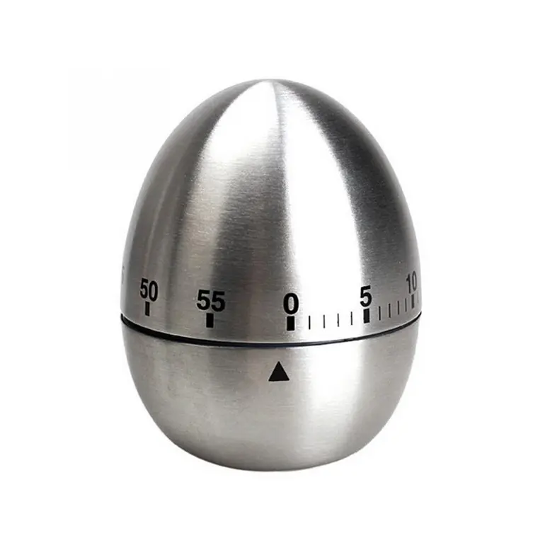 Heavy Duty Stainless Steel Wind Up Mechanical Egg Shaped Timer