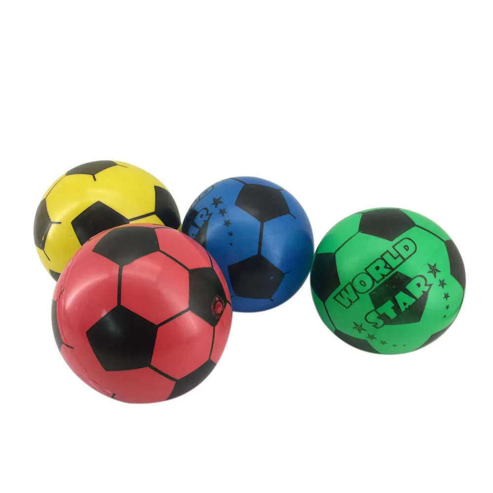 カスタマイズロゴ格安プロモーションビーチサッカーおもちゃゴム9インチインフレータブルPVCサッカーボール