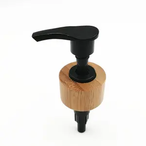 wooden pattern Bamboo Plastic up/Down liquid soap dispenser pump Lotion Pump customized supplier