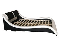 Gebogenes Bett im Italienischen Design aus Weißem Leder mit Stauraum, King Size, Weichem Paneel und Holzrahmen für das Schlafzimmer