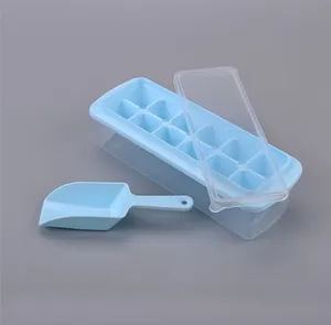 Kunststoff Platz Ice Cube Tray Mold Ice Lagerung Box mit Abdeckung Schaufel Werkzeug