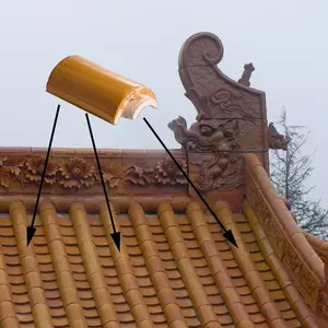 Antique Nhật Bản gốm gạch Roof cho Đền mái