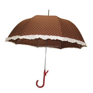 23 pulgadas <span class=keywords><strong>de</strong></span> la <span class=keywords><strong>señora</strong></span> paraguas bastón con volante blanco - Product Image 1