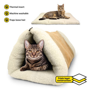 Palais des animaux de compagnie 2 en 1, lit en forme de Tunnel et tapis pour animaux domestiques, chiens et chatons, pour voyage ou maison - Product Image 3