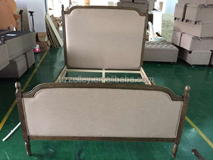 China Manufacturer European French Style Soft Upholstered Solid Wood <strong>Full</strong> <strong>Bed</strong> <strong>Sets</strong> - Product Image 3