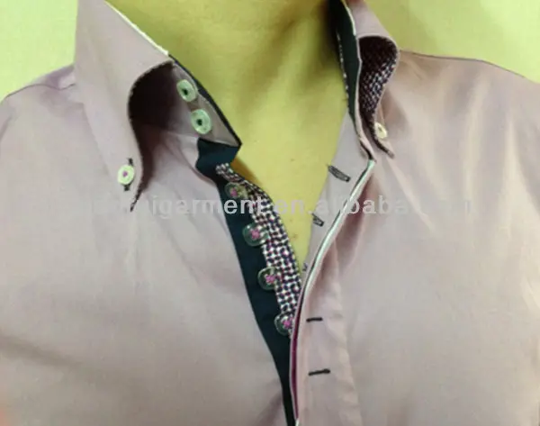 Camisa italiana masculina com dois botões, camisa casual de gola alta, 2014