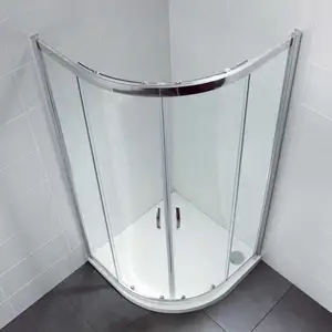 Jinghu China Factory Frameless Round Curved Circle Sliding Tempered Glass Shower Door for Bathroom