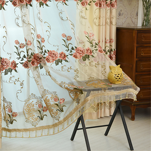 Ombreggiatura europea lussuosa camera da letto doppio strato tenda finestre tenda garza <span class=keywords><strong>di</strong></span> <span class=keywords><strong>cotone</strong></span> per il soggiorno camera da letto a casa - Product Image 2