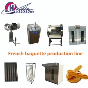 Equipo eléctrico usado equipo de panadería venta Baguette línea horno giratorio, divisor, mezclador