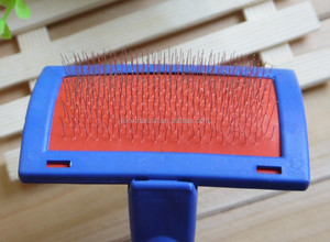Poignée antidérapante en plastique, coudée, pour animaux domestiques, chien, chat, chiot, élimination des poils, perte, épingles en acier, brosse claquette - Product Image 3