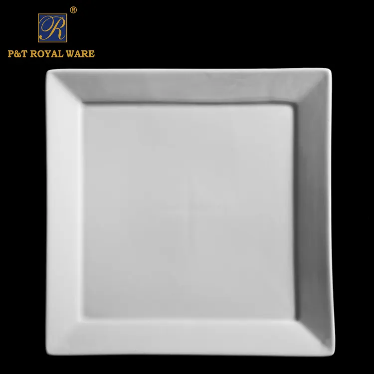 Оптовая продажа 9 дюймов керамическая костяного фарфора квадратная пластина для ресторана