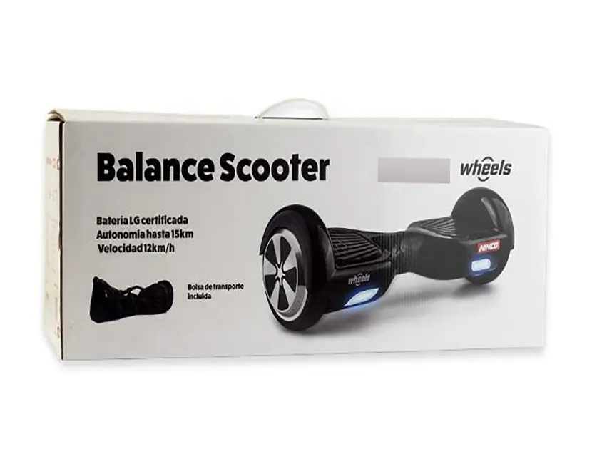 Balance scooter packaging box White corrugated box with plastic handle Large durable flute paper carton box