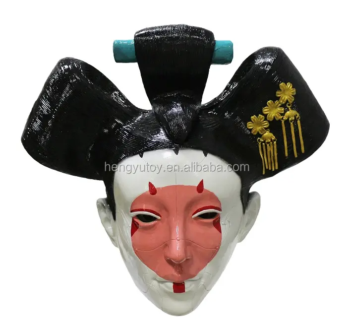 Capacete robô látex para halloween, acessório do filme fantasma geisha