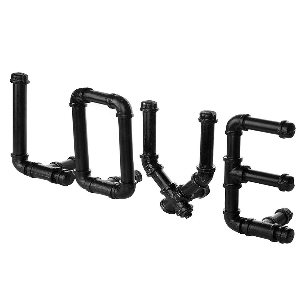 Промышленная черная металлическая трубка тема настенный Настольный любовь декоративный знак