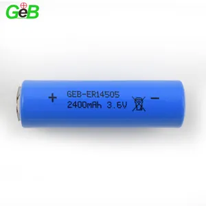 ER14505 Baterai Lithium 3.6V Er145050m Lisocl2 Baterai Tidak Dapat Diisi Ulang