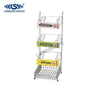 Factory custom made metal chewing gum display rack / wire chewing gum display stand / desktop chewing gum display shelf