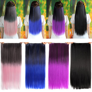 AliLeader migliore qualità all'ingrosso Clip in Clip sintetica in un pezzo per capelli, 22 "120G di seta dritto Clip in estensione capelli - Product Image 3