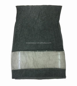 新着アラベイスラム美しい女性用ホットスタイリッシュな祈りショールスカーフ大タイ染料カラーポリエステルブレンドコットン真珠ヒジャブ - Product Image 3