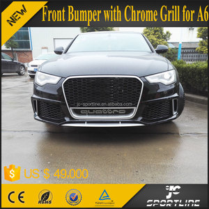 Jc Sportline A6 S6 à <span class=keywords><strong>RS6</strong></span> caméra choisir Chrome <span class=keywords><strong>Quattro</strong></span> PP et ABS matériau pare-chocs avant avec Grill pour <span class=keywords><strong>Audi</strong></span> A6 13 - 15 - Product Image 1