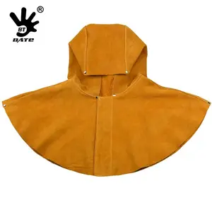 L'offre de main-d 'œuvre Cagoule De Soudure En Cuir De Vache Fendu Manches avec Col Drapé D'épaule De Sécurité De L'industrie De Protection Couvercle Cap