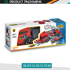 Set de Construcción de Estacionamiento para Camiones de Bomberos, <span class=keywords><strong>Juguete</strong></span> de <span class=keywords><strong>Garaje</strong></span> con 2 Autos - Product Image 5