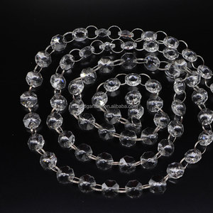 Adornos de cristal transparente facetado cuadrado perlas hebras pasarela de <span class=keywords><strong>la</strong></span> boda pilares - Product Image 4