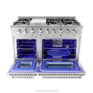 فرن غاز مزدوج HRG4808U مع مواقد بقوة 15000 وحدة حرارية بريطانية - Product Image 1