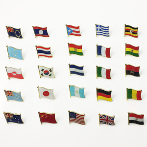 Badge broche drapeau pays, livraison gratuite, pin plaqué or, badge de pays - Product Image 2