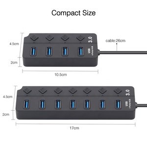 Concentrateur <span class=keywords><strong>USB</strong></span> 3.0 à 7 ports, <span class=keywords><strong>avec</strong></span> commutateurs d'alimentation individuels pour ordinateur portable - Product Image 3