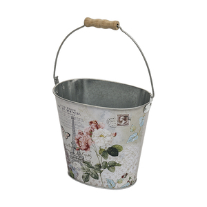 Pot de fleur en métal bon marché, plante de jardin ovale, seau en zinc en métal, emballage cadeau - Product Image 3