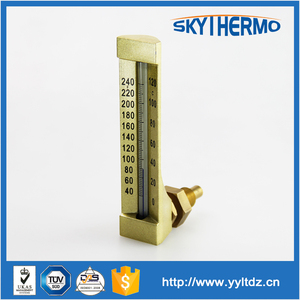 Azul o rojo línea v forma marina <span class=keywords><strong>de</strong></span> oro galcanized barco latón termómetro - Product Image 6