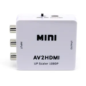 Tam HD Erkek Kadın RCA AV HDMI Dönüştürücü Adaptör Mini Kompozit CVBS HDMI AV2HDMI ses dönüştürücü