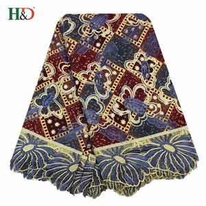 H & D Afrique Tulle Dentelle Broderie Tissu Véritable Super Cire Hollandais 100% Avec Le <span class=keywords><strong>Bon</strong></span> Prix - Product Image 3