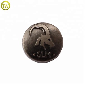 사용자 정의 염소 로고 봄 스냅 버튼 골동품 니켈 금속 블레이저 버튼 - Product Image 1