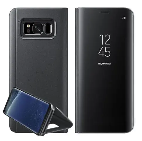 Akıllı görünüm ayna deri Flip standı kılıfı kapak SAMSUNG Galaxy S7 S8 s8 artı S9 artı s10 note8 9