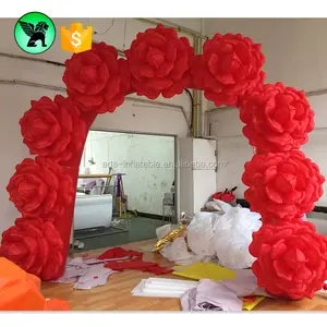 3X3 Red Inflatable Rose Flower Arch For Wedding Entrance Decoration A2658