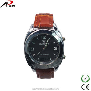 Alibaba express vente chaude <span class=keywords><strong>montre</strong></span> en cuir véritable <span class=keywords><strong>montre</strong></span> solaire affichage numérique <span class=keywords><strong>montre</strong></span> - Product Image 2
